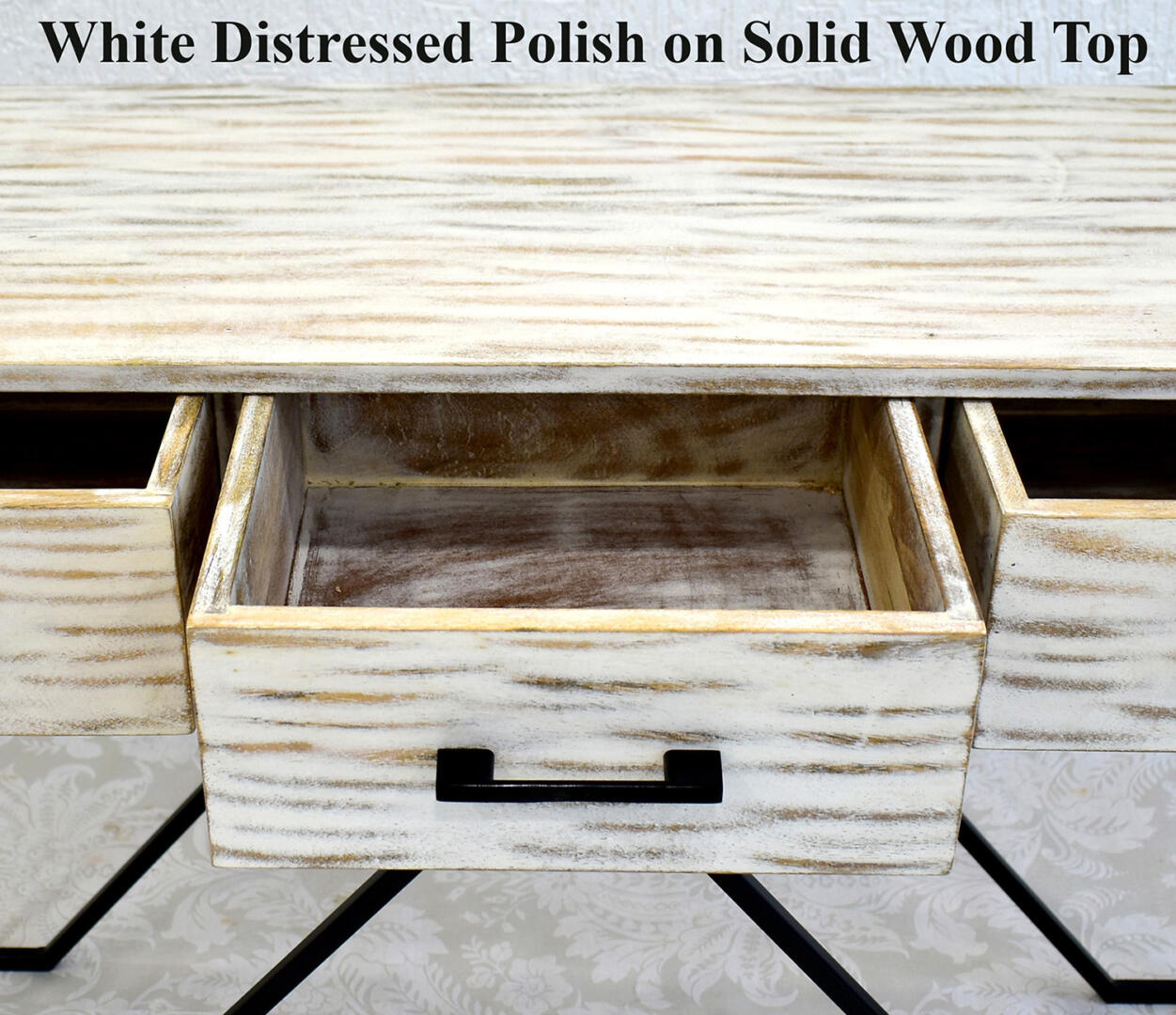 CASINO Console Hall Table-Rustic White